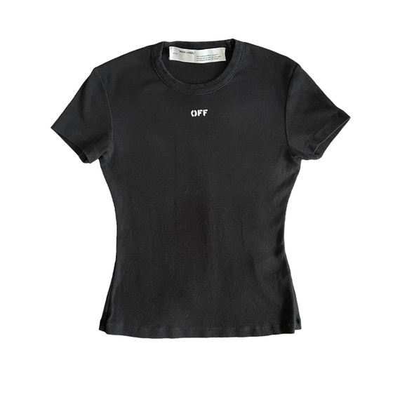Off-White Off Stamp Ribbed Basic Tee - Picture 1 of 6